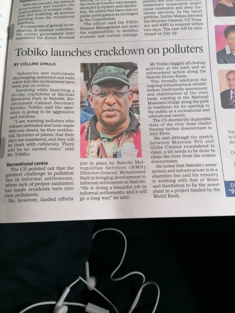 anisyousof's tweet photo. Congratulations 2 #CS_MrTobiko #Environment_Ke 4 de relentless effort 2wards protecting our environment, de park &amp; Nairobi River hve been heavily contaminated by factories &amp; enterprises along the river. It's a launch now, let de #CSTobiko &amp; his team monitor de measure. #orgsasal https://t.co/hNysFkN2Cs