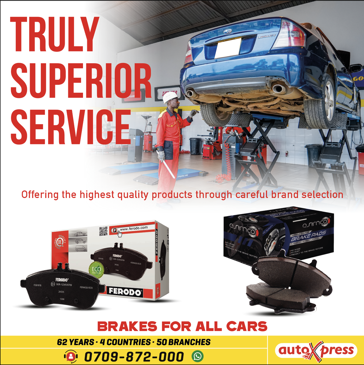 AutoxpressKenya's tweet photo. Unsure about your brakes? Come in for a free brake check.
At AutoXpress you will get quality products with superior service and at great value.
https://t.co/lF2wF0UymN
#AutoXpress #LovedCarsLoveUs #Kenya #SafetyFirst #StopWhileYouCan #FerodoBrakes #AsimcoBrakes #CarBrakes https://t.co/KnluV2jg9k