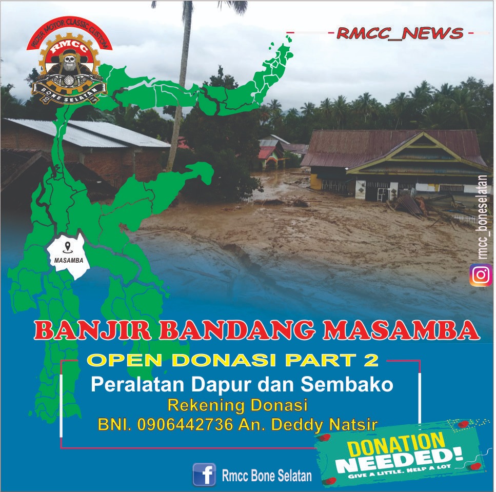 DeddyNatsir's tweet photo. Open Donasi Untuk saudara2 kita Dimasamba Dan Bone Utara yg tertimpa Bencana
#PeduliBencana
#indonesiaKuat
#prayformasamba
#prayBoneUtara
#banjir
#Sulawesi https://t.co/uNHRQZdRm5