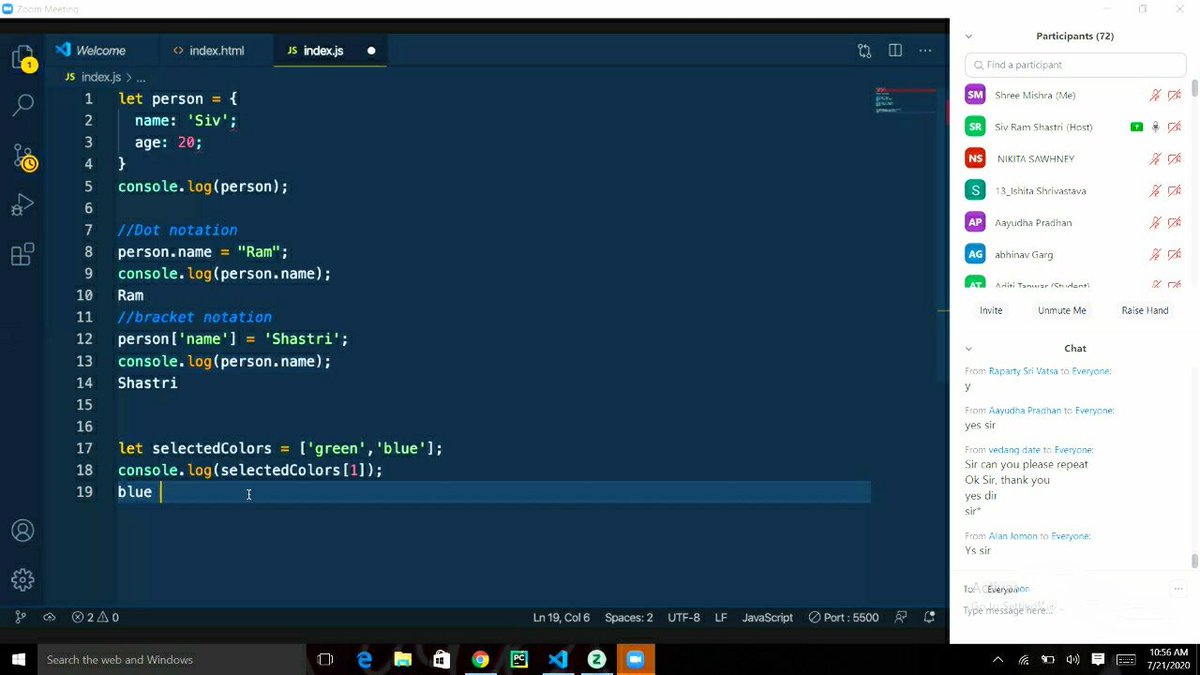 mishrashree18's tweet image. Day 3 of #gslearningcontest
With @Girlscript1 , we got to learn about JavaScript, DOM and concepts of JSON. 
@gssummit2020 
#webdevelopment