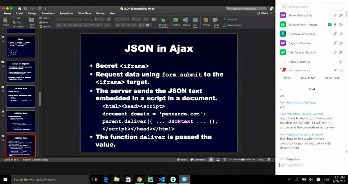 mishrashree18's tweet image. Day 3 of #gslearningcontest
With @Girlscript1 , we got to learn about JavaScript, DOM and concepts of JSON. 
@gssummit2020 
#webdevelopment