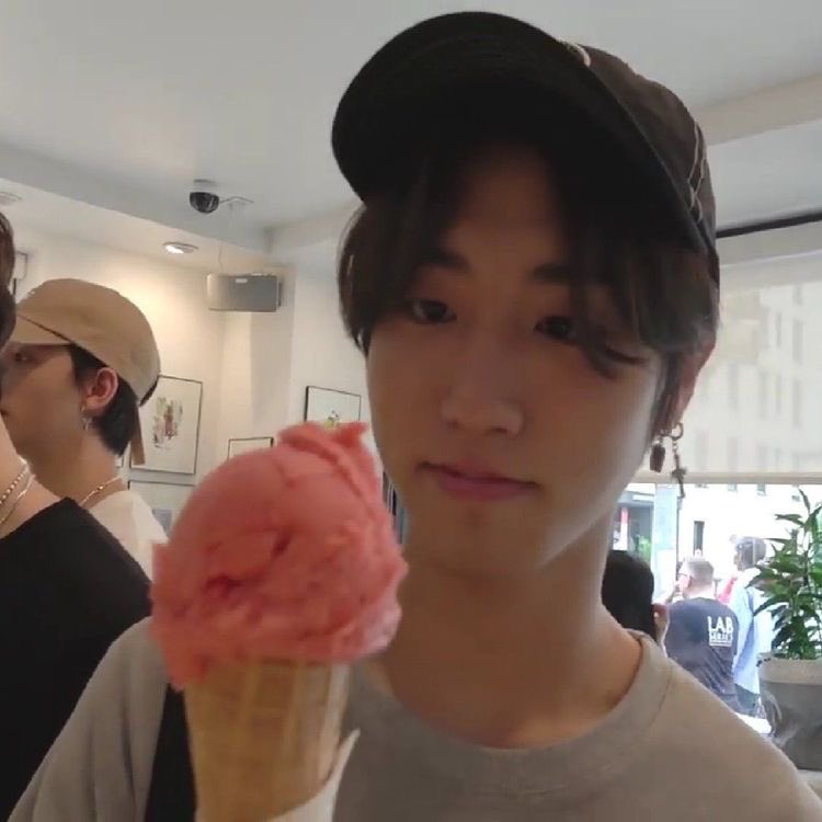 the way he stares at the ice cream. so cute
