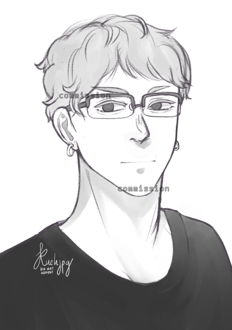 sketch commission for @tsukki_twt !! ? timeskip tsukishima w/ earrings ?#haikyuu #ハイキュー 