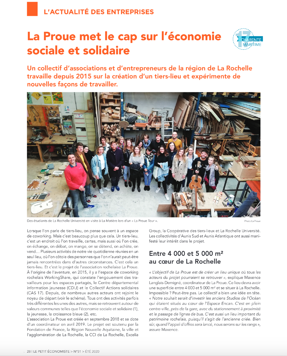 LaProue17's tweet photo. #Medias / Retrouvez un nouvel article sur #LaProue, son écosystème et son projet de grand tiers-lieu hybride dans l'édition estivale du @Journalpetiteco➡️https://t.co/PxoDxznHGM 🗞️🏝️ https://t.co/CKVYKHfyHn