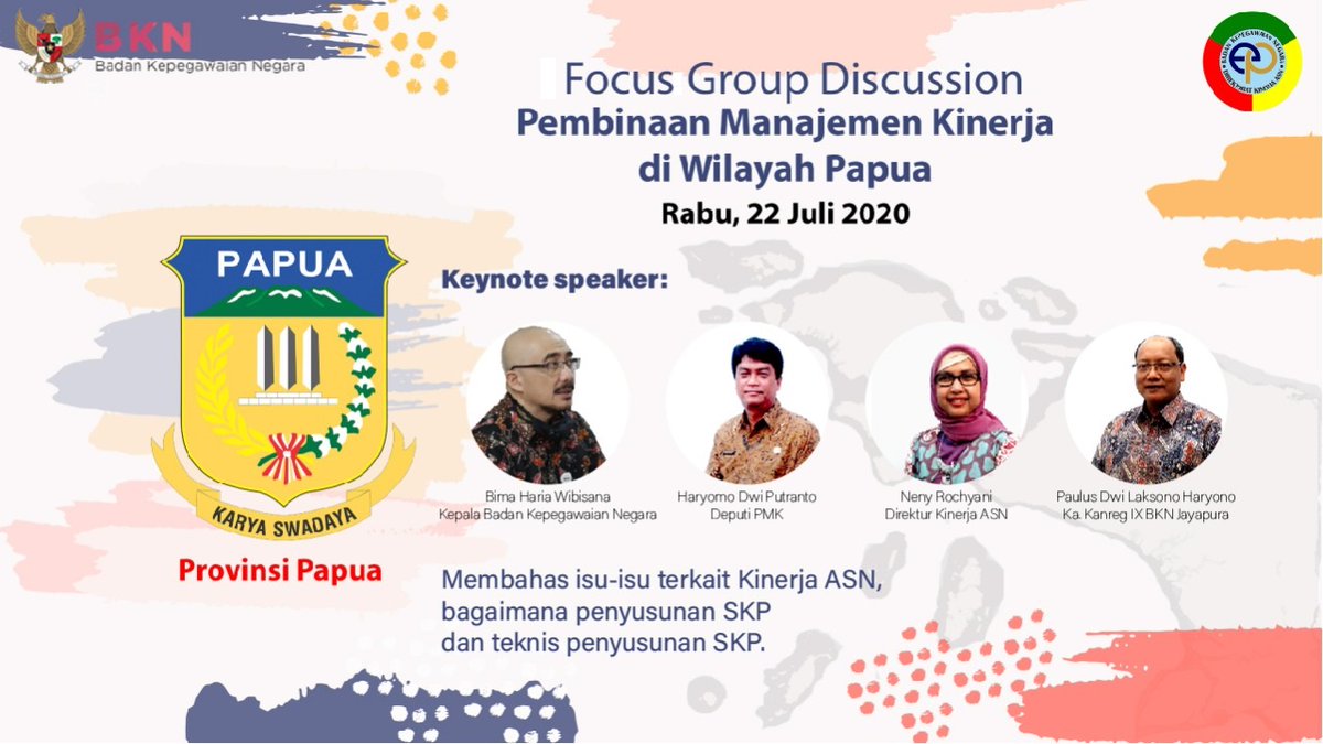 BKNgoid's tweet photo. #SobatBKN, yuk ikuti FGD Pembinaan Manajemen Kinerja pada pukul 8.30 WIB Rabu, 22 Juli 2020 secara langsung melalui kanal youtube resmi BKN https://t.co/tiJX9mNSHA https://t.co/JvMpfqSL01