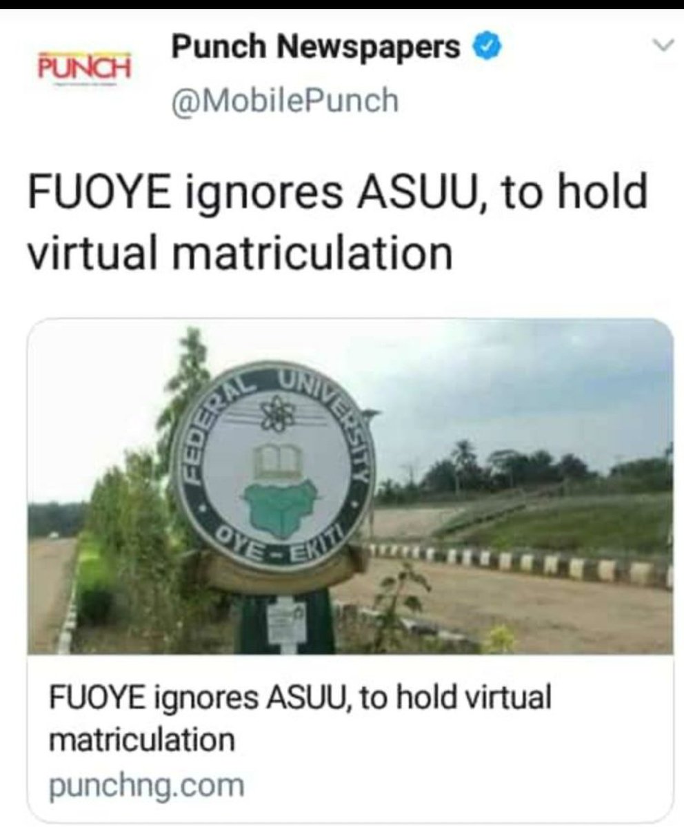 Ekitiupdate's tweet photo. #EkitiUpdate
#Fouye to hold virtual Matriculation https://t.co/j6wgGouSCx
