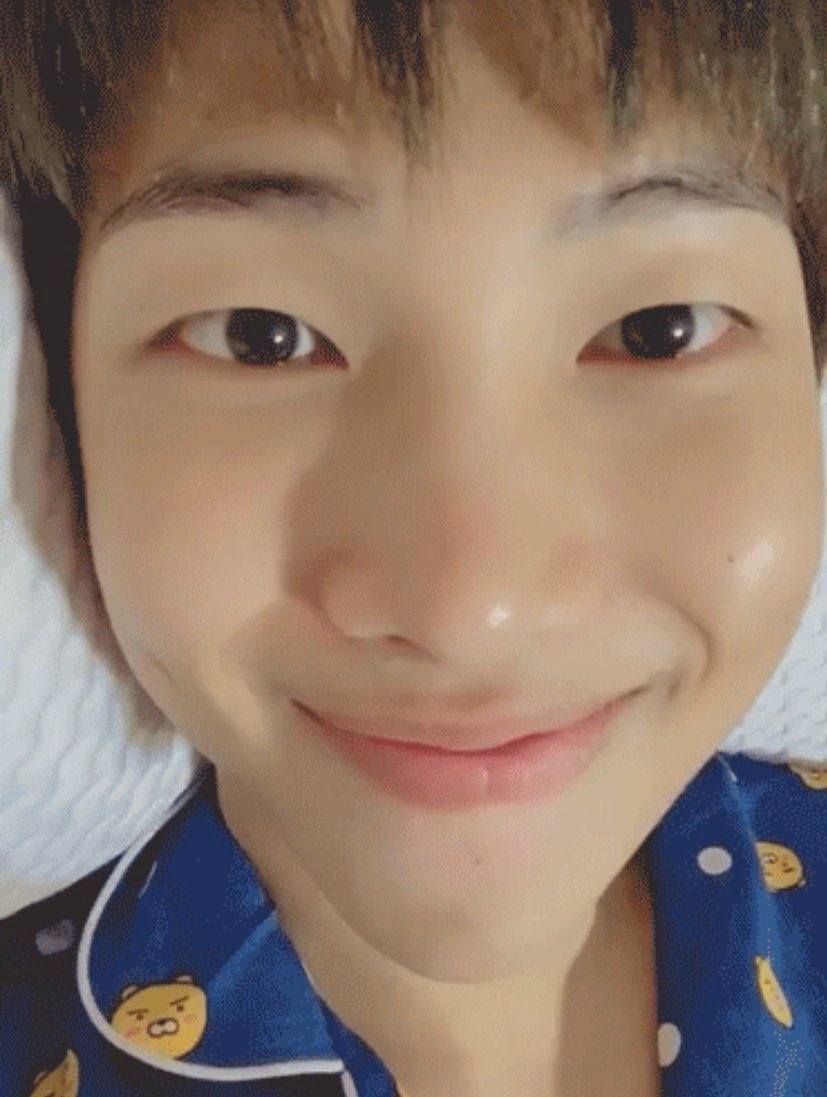 Kim NamjoonHe’s cute cheek puffs and his dimples and smile 