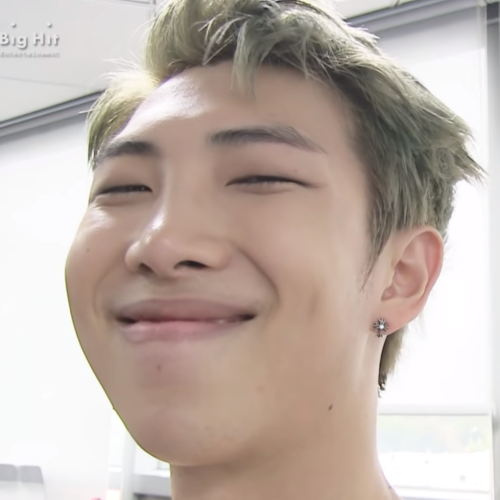 Kim NamjoonHe’s cute cheek puffs and his dimples and smile 