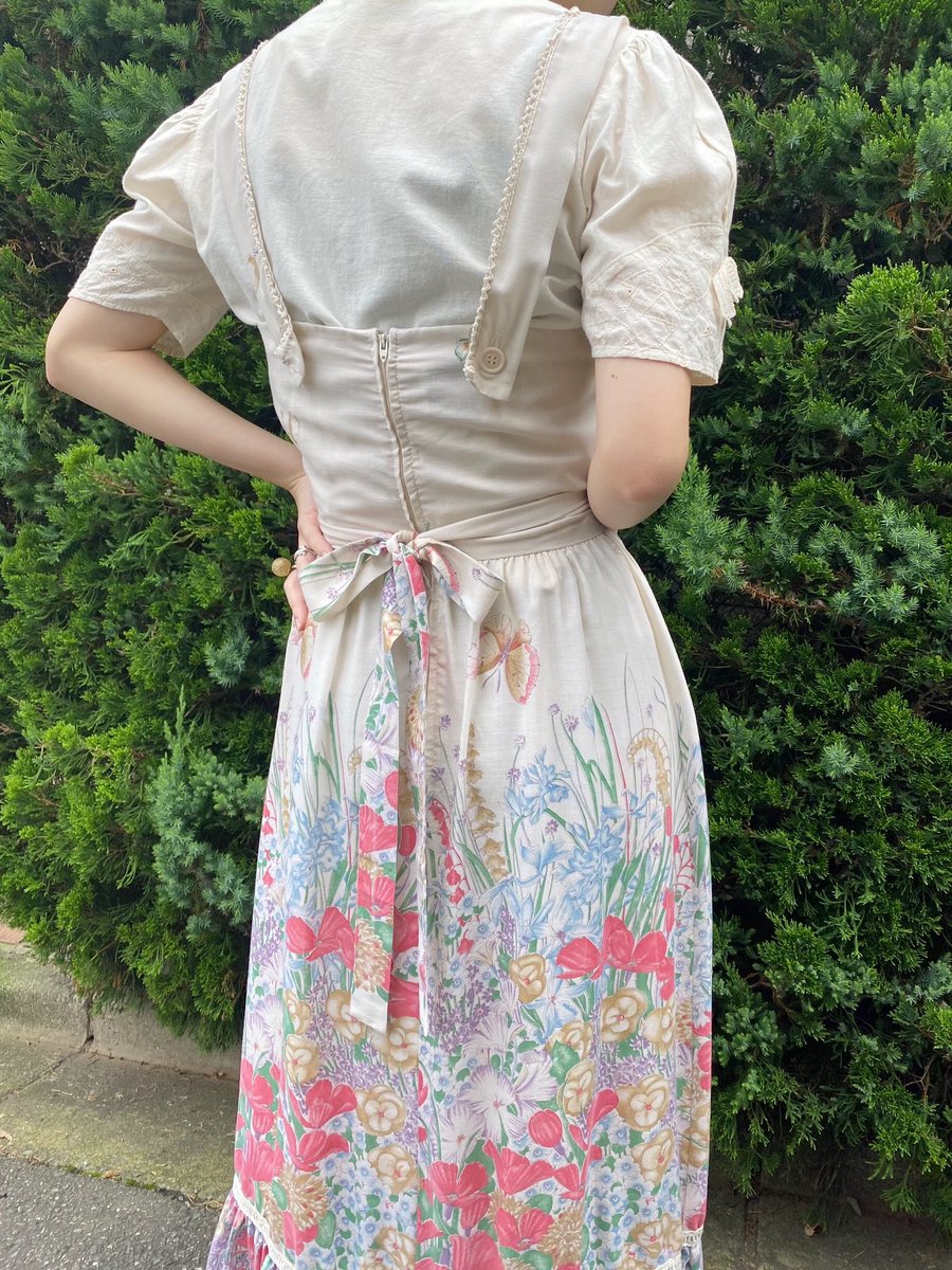 古着屋rainbow下北沢店 Staff Coordinate 70 S Butterfly Print Onepiece Staff 163cm ワンピース Otu 古着屋rainbow