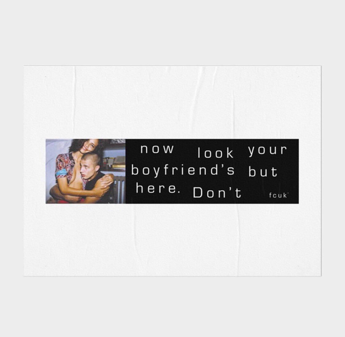 GrtBritDesign's tweet photo. 077 - Amazing campaign by @TBWALONDON &amp; Trevor Beattie. 

The name was born from a fax sent from French Connections Hong Kong office, it read “From FCHK” short for French Connection Hong Kong. 

(Ads by Rich Kennedy.) https://t.co/QDdL4o37kg