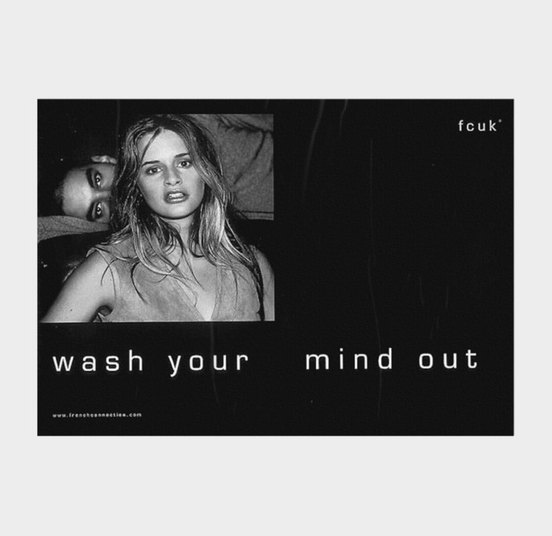 GrtBritDesign's tweet photo. 077 - Amazing campaign by @TBWALONDON &amp; Trevor Beattie. 

The name was born from a fax sent from French Connections Hong Kong office, it read “From FCHK” short for French Connection Hong Kong. 

(Ads by Rich Kennedy.) https://t.co/QDdL4o37kg