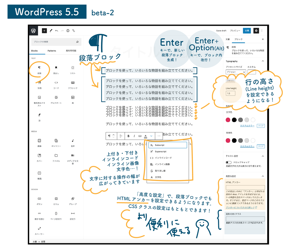 村上直子 図解が得意なデザイナー Wordpress5 5 リストブロック リストブロックは アイコンが変わったくらいなのですが 初期の頃と比べると随分色々できるようになりました インデントや数字の付け方 自由度が高いです Wordpress ブロック