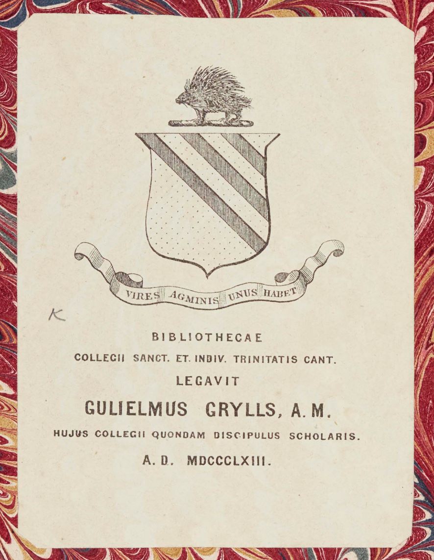 TrinCollLibCam's tweet photo. Discover the history behind the #GryllsCollection in our latest blog post: https://t.co/1O3xIkqflB. Slightly long, but totally worth it. A feast for lovers of early printed books. With thanks also to @WinColl @kresenkernow @WellingtonUK @Cornwall_Museum. #WrenLibrary https://t.co/1lH6LzgWsE