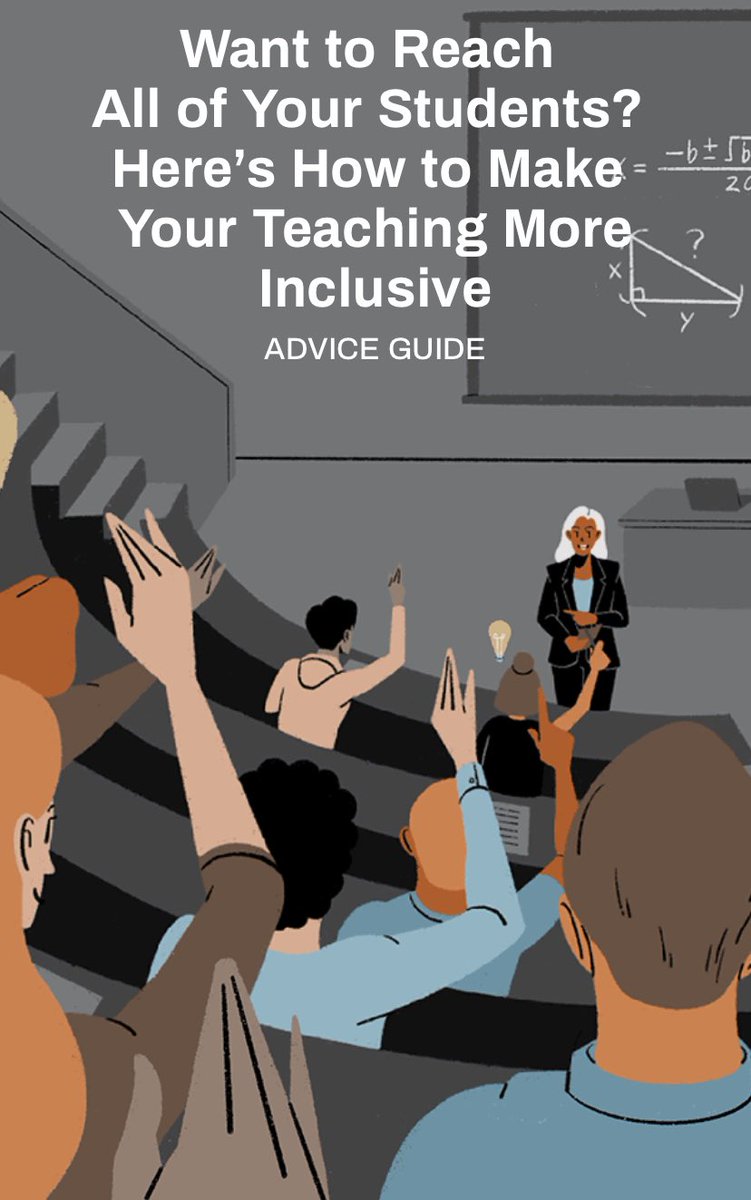 hintondm's tweet photo. Being an #InclusiveEducator in #HigherEducation. This article covers
- Common Questions
- 3 Key Principles of Inclusive Teaching
- 5 Ways to Interact Inclusively With Students
- Ideas for Inclusive Course Design
- How Will You Know If Your Efforts Are Working?
- Resources https://t.co/635amFwieQ