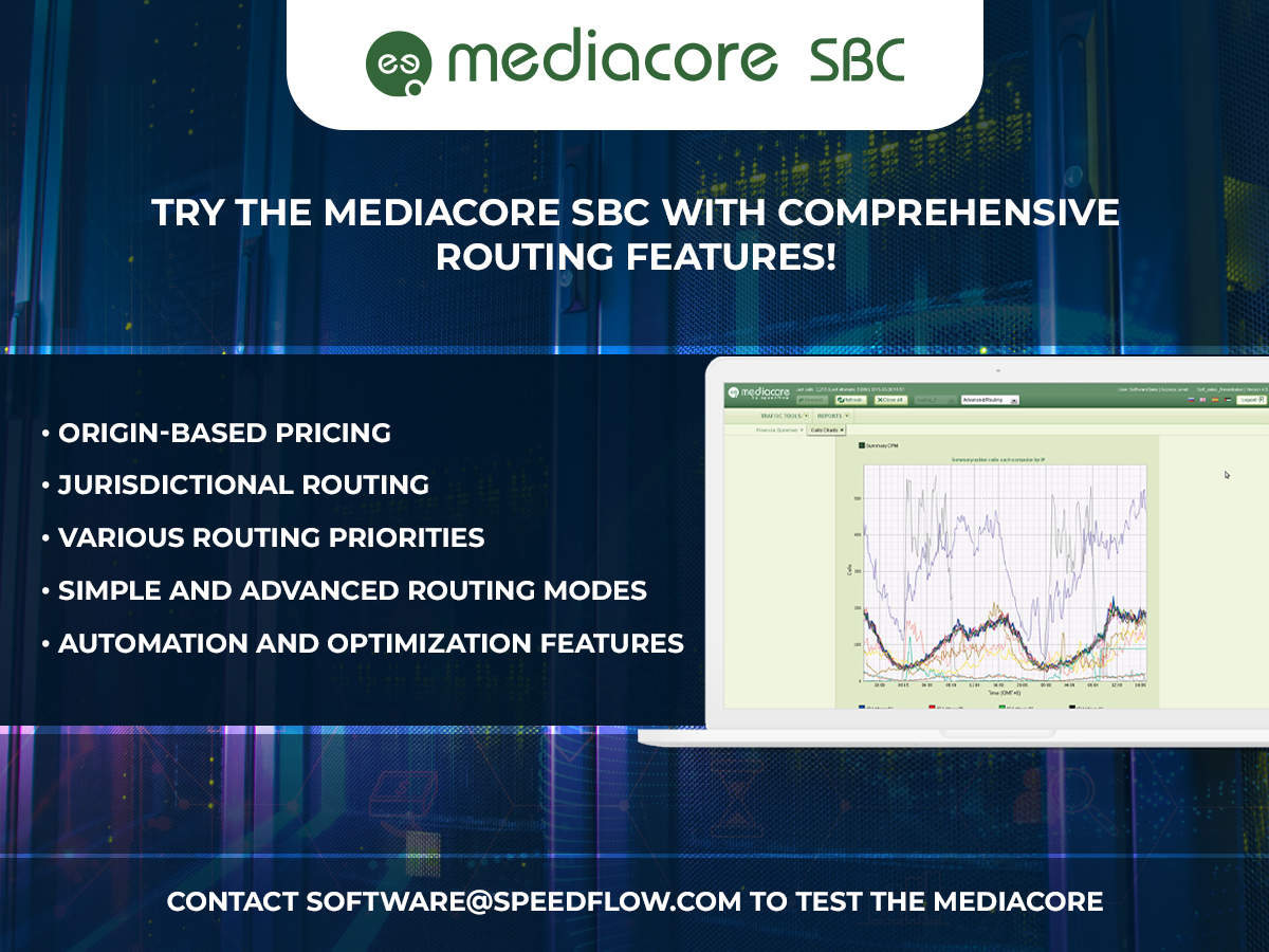Speedflow's tweet image. Read about the MediaCore SBC by Speedflow that offers unprecedented VOIP routing flexibility and various routing modes speedflow.com/tag/voip-routi… #voiprouting #routing #telecommunications