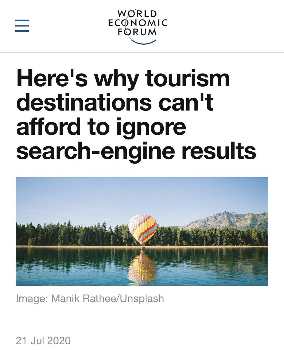TourismNext1's tweet photo. Here's why tourism destinations can't afford to ignore search-engine results https://t.co/35LCUHE8E4 via @wef #tourismfutures #tourismnext #branding #brandidentity #destinationbranding #destinationimage #image #marketing https://t.co/FpE5xDz5iO