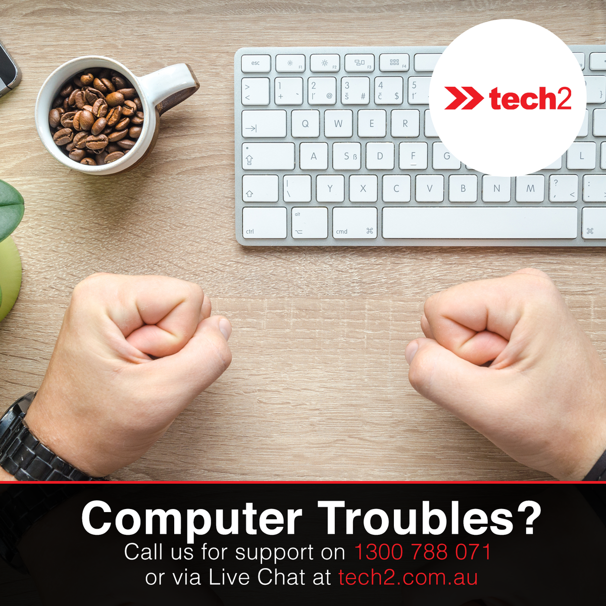 tech2AU's tweet image. Deadline approaching and computer says ‘no’ – uh’oh 😨 . If you’ve tried turning it off and on again and that doesn’t seem to help, give us a call on 📞1300 788 071 so you can get back to the work that matters. #premiumsupport
