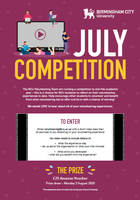 Stef_Cope's tweet photo. Want the chance to WIN an Amazon voucher from @BcuVolunteering 😃
Send through a short video reflecting on ANY volunteering you have done - relating it to skill development!
#Letsgetvolunteering #bcuvolounteering #skills #bcucareers #bcugraduates #bcualumni #bcustudents https://t.co/Fv0BBs0132