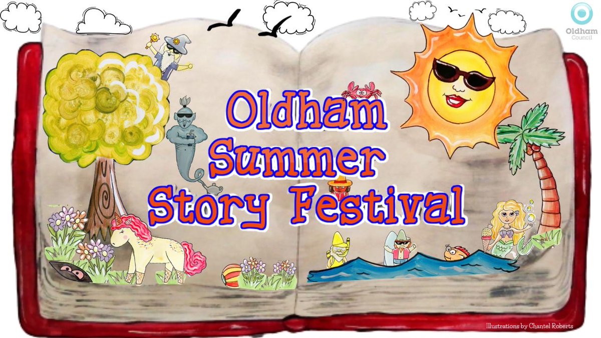 Oldham Summer Story Festival
20th - July to 24th August 2020  
Fantastic stories &amp; exciting activities for young children and families
Each week a fabulous story read by a local performer &amp; 4 fantastic creative activities to take part in.
oldhamtheatreworkshop.co.uk/story-festival/ 
Come &amp; join us!