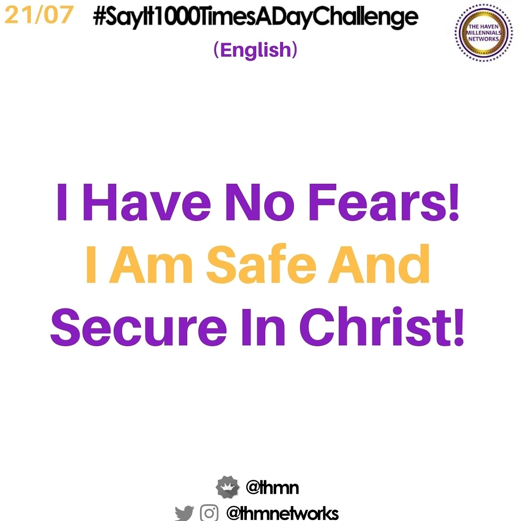 sayit1000times's tweet photo. I Have No Fears!
I Am Safe And Secure In Christ!
#SayIt1000TimessADayChallenge
#SayIt1000TimesADay
#MyAffirmationMyExperience #THMNetworks
#THMN
#RaisingFinancialGiants #GodsAnswerToTheNeedForTrueLeaders
#Godman
#wisdom https://t.co/IJ7sHMQRt0