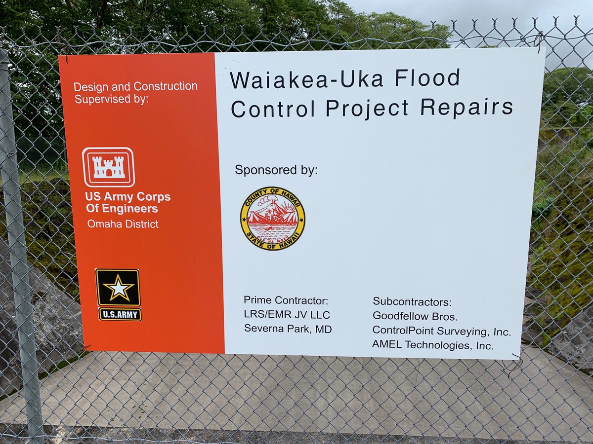 LRSFederal's tweet photo. LRS is hard at work in #Hawaii for the Waiakea-Uka Flood Control Repair (FCR) project for #USACE. LRS/EMR JV is working on bank repairs in Hilo under the Rapid Disaster Infrastructure (RDI) contract. Great work team! https://t.co/1AkLz7kJMY