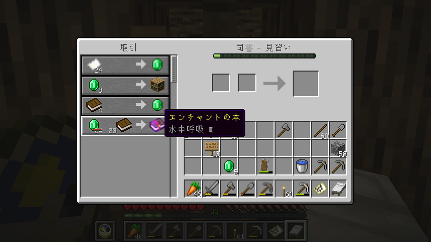 ルナ 水中呼吸 にエメラルド23個って 高い マイクラ マイクラ日記 T Co 2xjsnhjedv Twitter