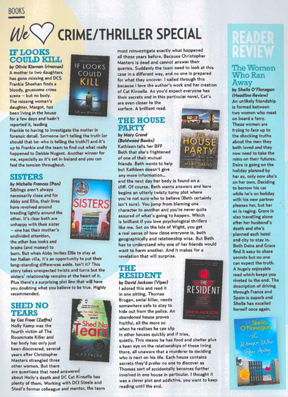 CazziF's tweet photo. Delighted to be sharing space with @LivKiernan and @Author_Dave (whose books I've read and loved) in @Womans_Way today.
We do indeed ❤️ Crime/Thrillers
#ShedNoTears #CatKinsella #CatIsBack https://t.co/V4GKk3d39N