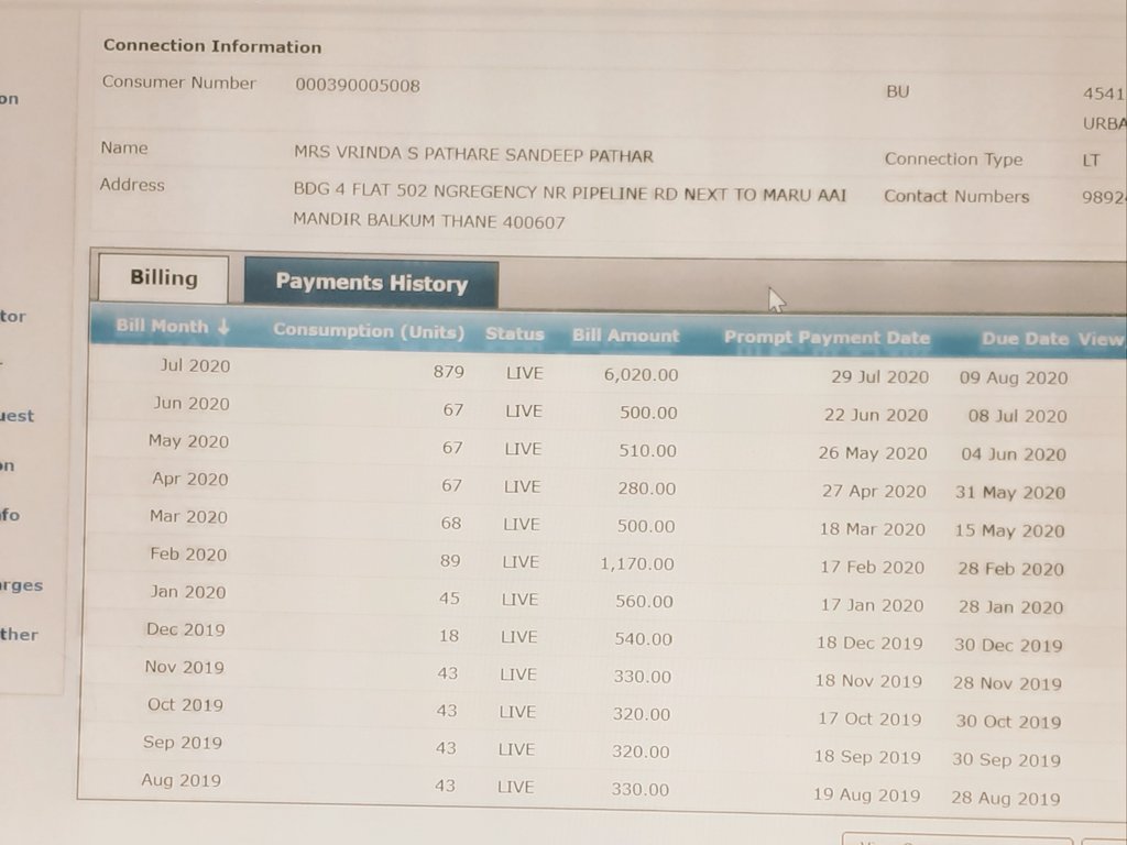 Jayeshkulkarn11's tweet photo. @MSEDCL 
Instead of giving cumulative bill of three months in one go. You could have given individual bill, it would have help us in being in the correct slab and not getting such a high bill. Kindly check this consumer number 000390005008 from 67 units it went on to 879 units. https://t.co/hcZsgIlexn