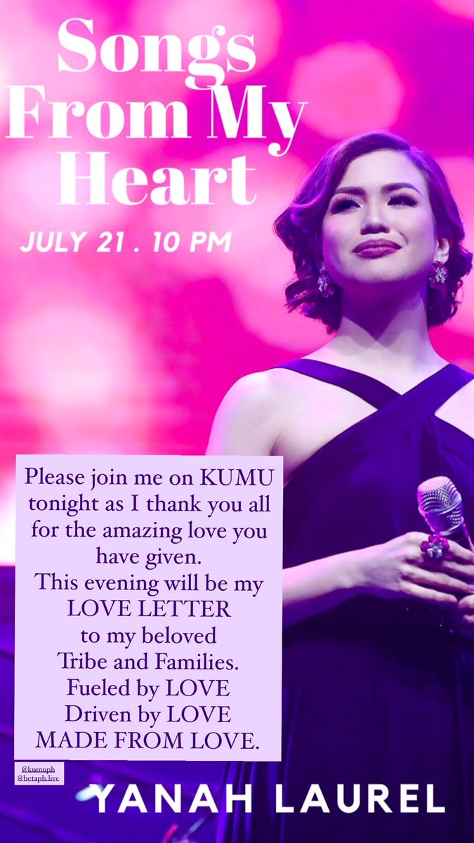 LaurelYanah's tweet photo. Please join me tonight at 10PM as I sing my heart out for you and with you in gratitude for your amazing love and support. Tonight will be my LOVE LETTER to my Tribe and Families.
We are FUELED BY LOVE.
DRIVEN BY LOVE.
MADE FROM LOVE.
We are FamiYanah. ❤️✨✨✨
See you tonight! https://t.co/XVcvGnoHSm