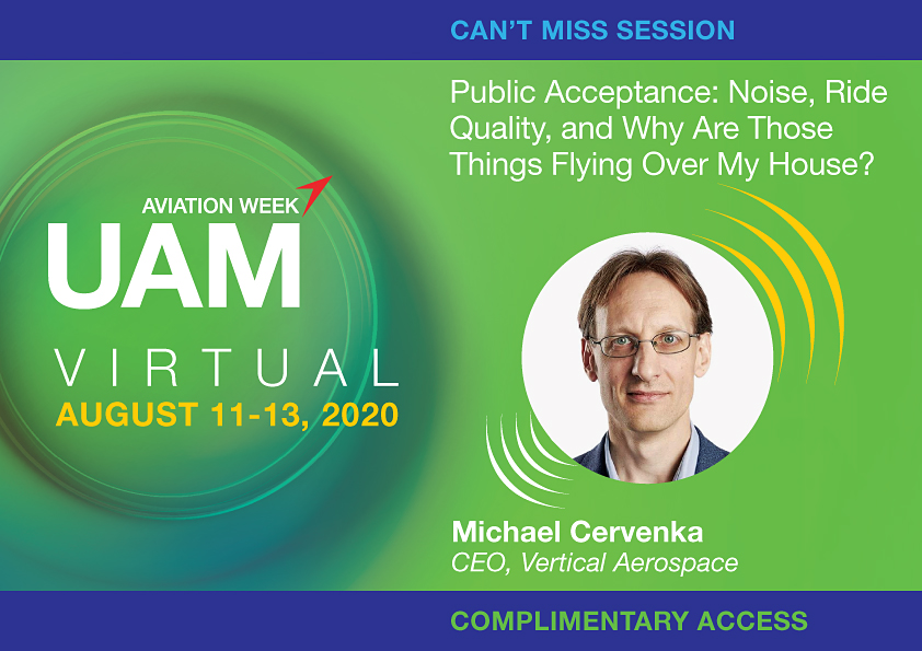 AvWeekEvents's tweet photo. Register here: https://t.co/ymgvOu4YYZ

Don't miss a chance to hear from Michael Cervenka @VerticalAero Address the hesitancy of the public amid concerns on safety and interference with everyday life and much more! #AdvancedAirMobility #AWUAM #AvWeekEvents https://t.co/k3wEfIwmNa