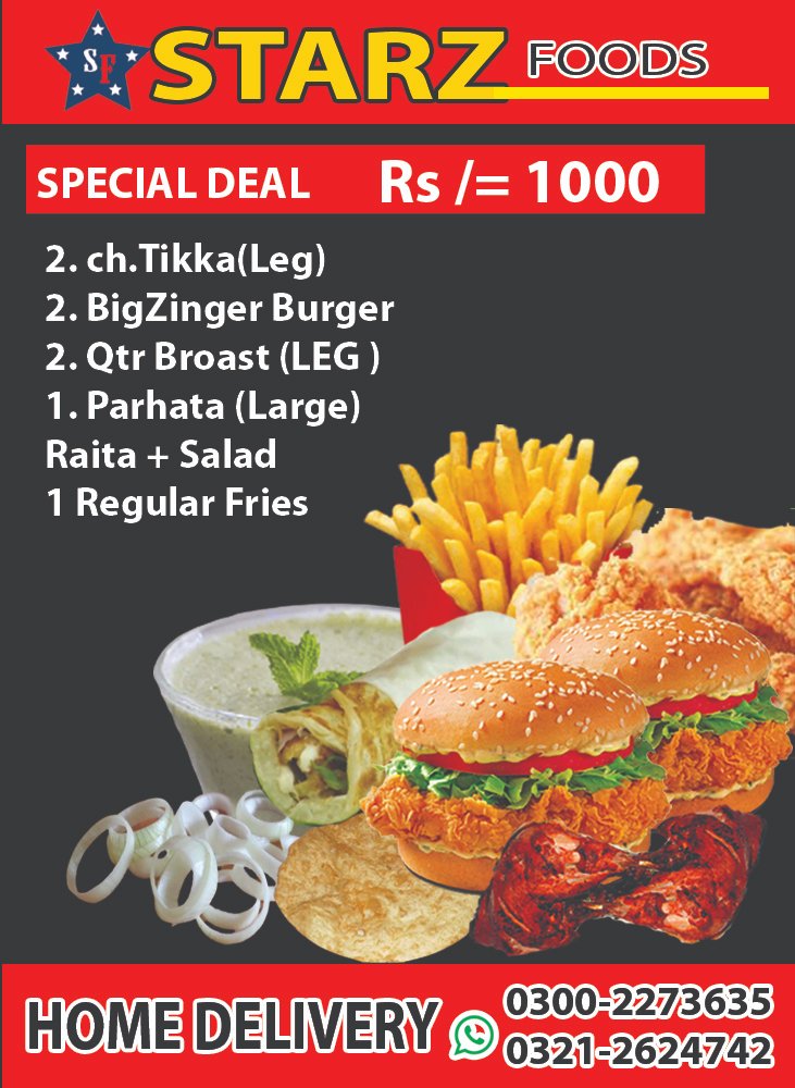 ChefBashir's tweet photo. 03002273635
starz foods https://t.co/9pt5hphkN9