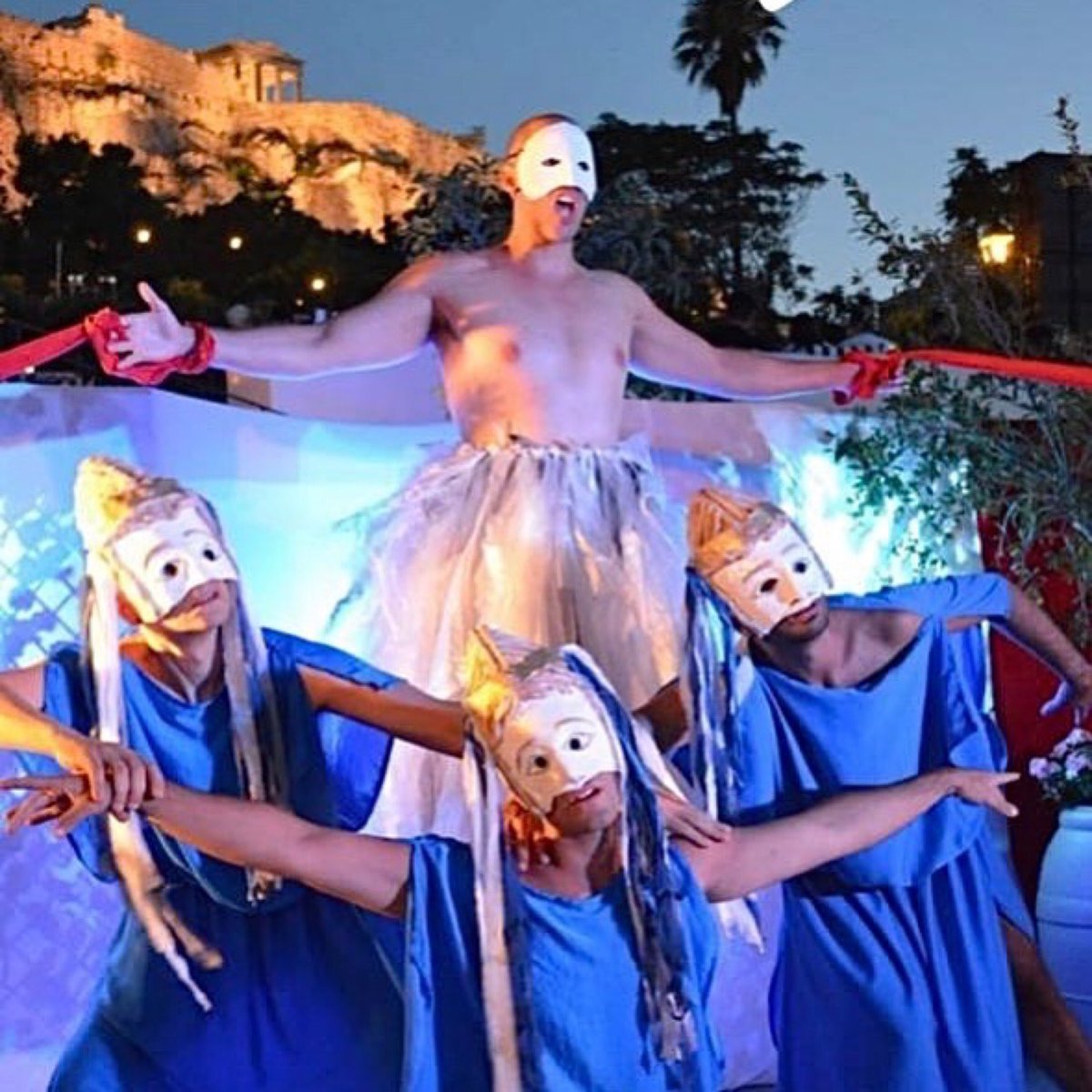 AbeCohen's tweet photo. Mask work ✔️
Prometheus Bound ✔️
Children of Oceanus ✔️
Ancient Greek tragedy ✔️
Having the privilege and the honour of performing under one of the worlds greatest cultural monuments, is something I will carry with me and cherish forever.

#Theatre #Greece #ActorsLife https://t.co/TPser8Iy41