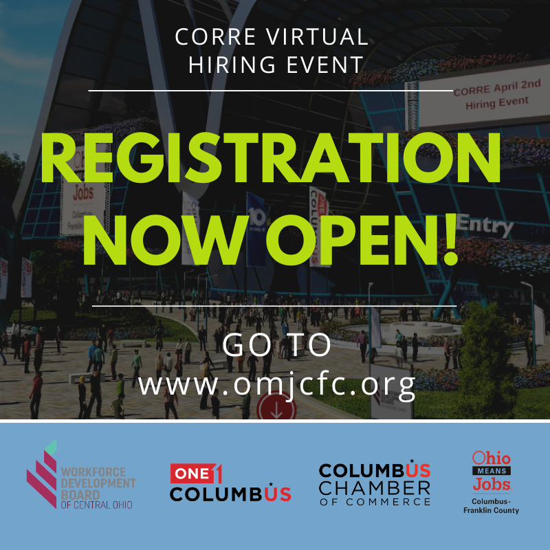 OMJCFC's tweet photo. Welcome to our 2nd July #CORRE2020 Virtual Hiring Event! Registration is OPEN on https://t.co/8EarsaeEkl… for this weeks event! Stay tuned this week for a behind the scenes employer #sneakpeak!
#gethired #ohioworks #indemandjobs #nowhiring #cbusproud #OMJCFC https://t.co/buY7uAlEbB