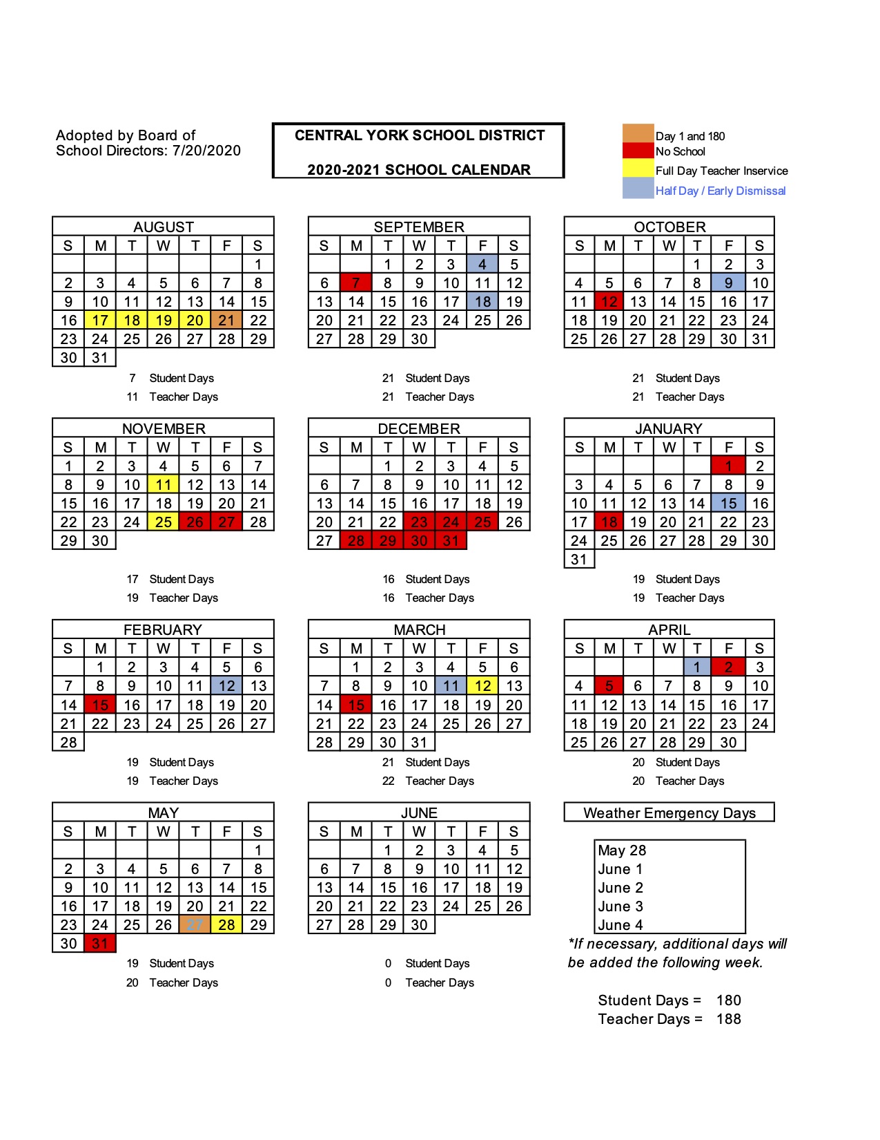 York County Schools Calendar edu.svet.gob.gt