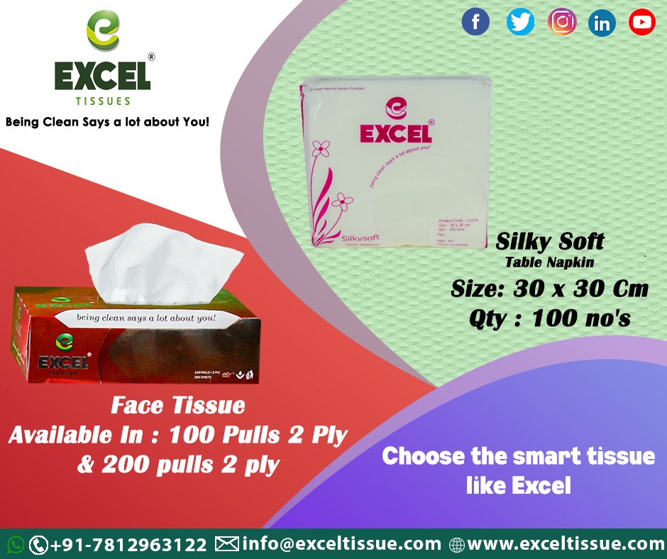 ExcelTissue's tweet photo. We are available on Flipkart with amazing discounts.. Go grab now.
Excel Tissue - Premium Tissue Paper Manufacturer in Bangalore
Buy Now :- ๐ https://t.co/dFkt0KHu38
For more information:๐ 080-23419229
#Tissue #Tissuepaper #Exceltissue #Facetissue https://t.co/jhKxZEFwo0