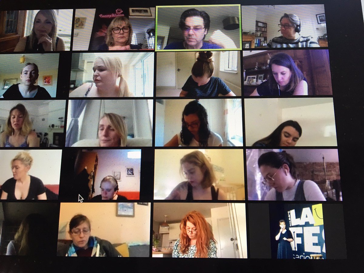 FunnyWomenLynne's tweet photo. The brilliant @LoganComedyGuru puts us through our comedy paces online today. Day 2 of @funnywomen #comedy #crashcourse. New dates announced soon as this week is sold out! 👏👏👏👏👏 https://t.co/NCitWhPykm