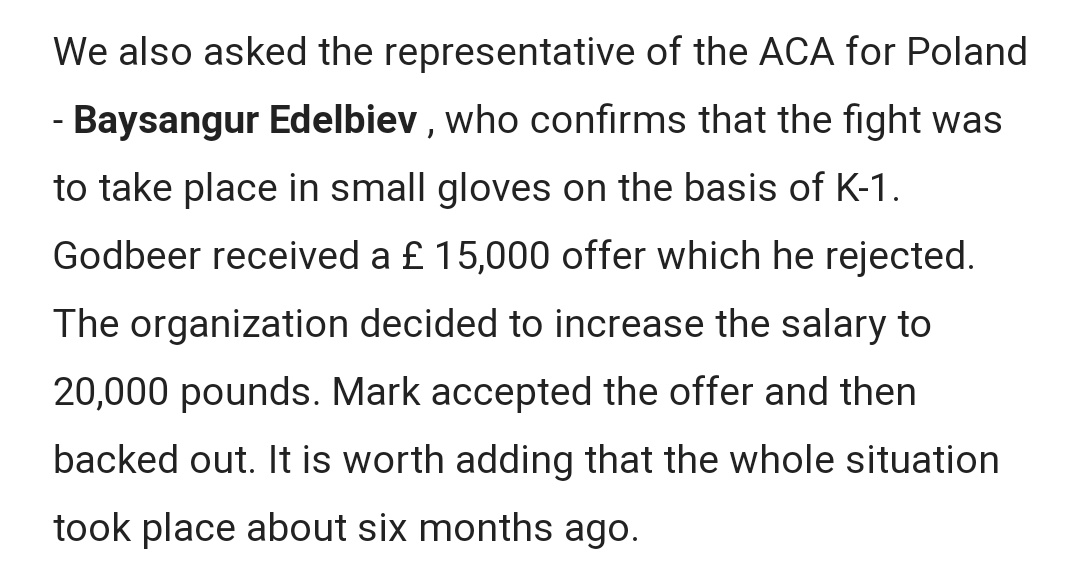 No response yet from the individual or ACA. However, An ACA Poland rep spoke to  @inthecagepl and shared some conflicting information.