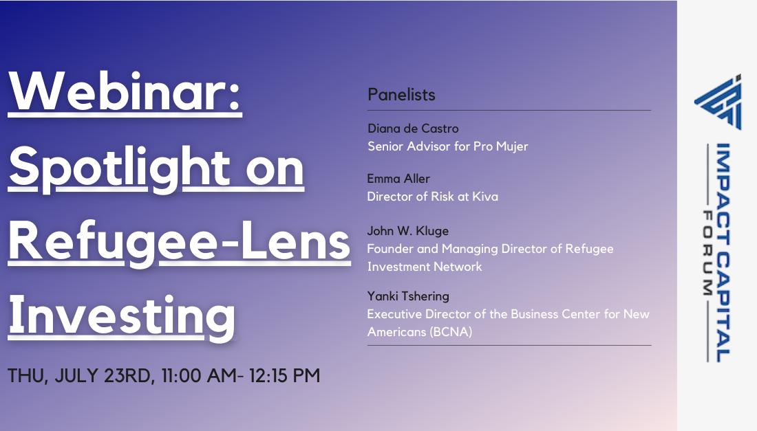 ImpCapitalForum's tweet photo. Join our expert panel this Thu as they shed light on the impact of #refugee #finance both #domestically and #internationally. Register at https://t.co/Pm6toEq7Qq.
@promujer
@Kiva
@BCNAnyc
@RefugeeInvest
#RefugeesWelcome #Refugees #impactinvesting #investing
#impinv #welcome https://t.co/n1FwaHvo36
