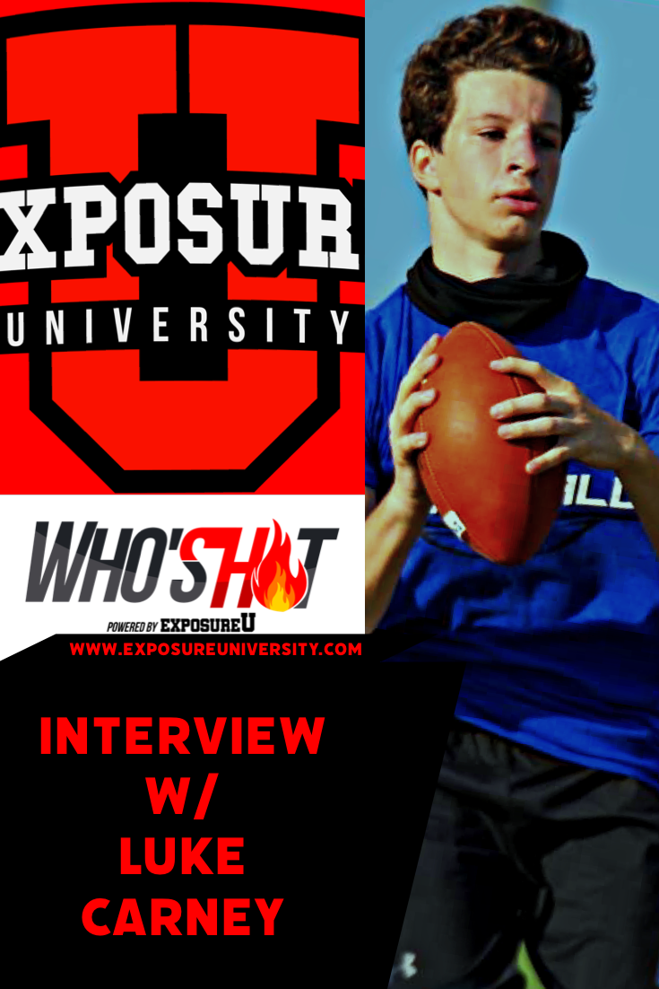 ExposureUSports's tweet photo. This will be a good one Oklahomaβs Own Luke Carney talks about IMG Academy any questions you might want to ask inbox us #QBI #GetExposed #GetNoticed #ExposureU @LukeCarneyQB https://t.co/unElLtBwO4