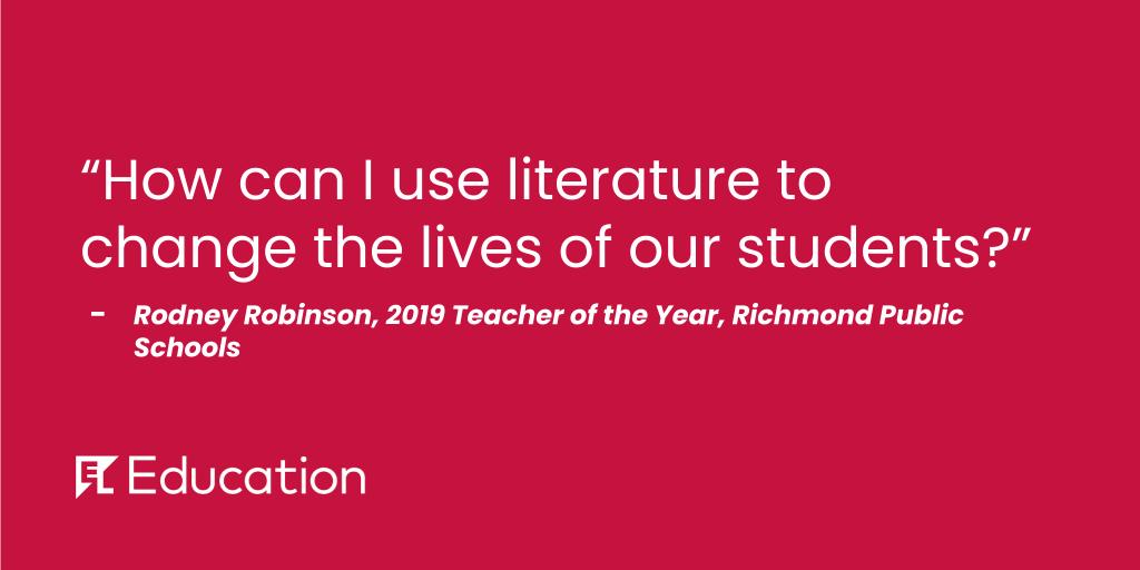 ELeducation's tweet photo. As we launch our new partnership with @RPS_Schools, we reflect on @RodRobinsonRVA's reminder that teachers have the true power to transform a student's life. #RPSLeads #CurriculumMatters https://t.co/D6TZqhc9HU