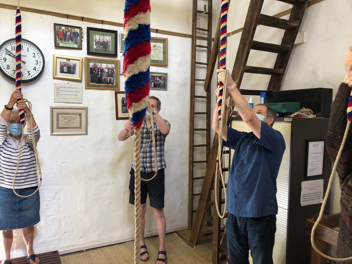 CastorChurch's tweet image. A return to ringing 🔔 
In addition to a return to public worship, our bell ringers also returned to church on Sunday and up in the tower we were delighted to welcome back Maggie, Stuart, Julian, Steve, David &amp;amp; Blodwen 🐶It was a delight to once again hear our beautiful bells 😊