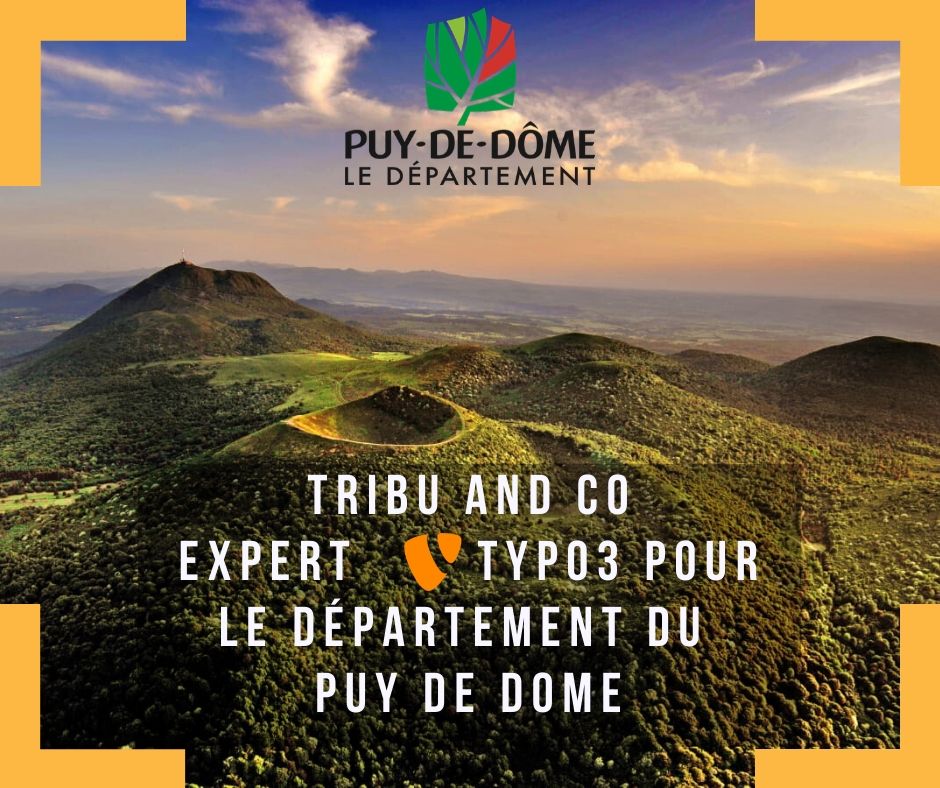 TribuandCo's tweet photo. Un site départemental en #Typo3 à reprendre et à faire évoluer, c'était évidemment une mission pour la Tribu !
#nouveauclient #lesvolcanslevalentbien
@PuyDeDomeARAE  @Departement63 https://t.co/RaMuTtoSoZ