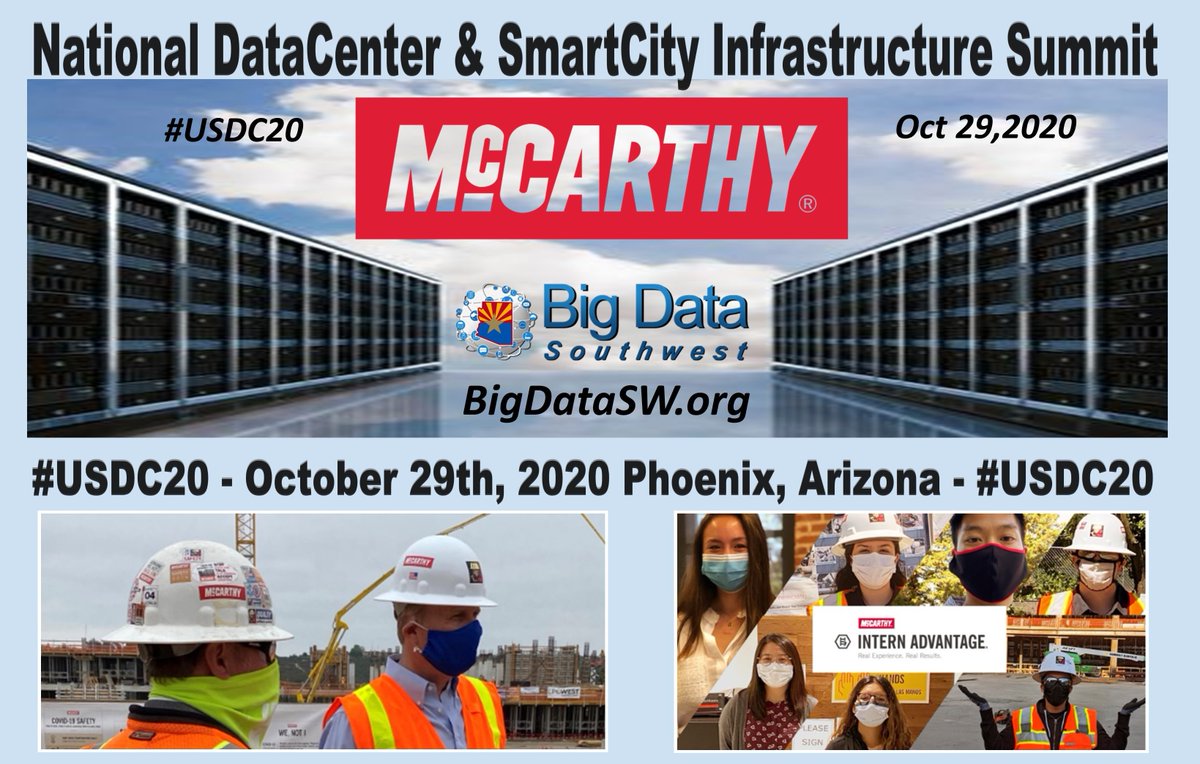 AzDataCenter's tweet image. Proud to announce, #GiveBack &amp;amp; #Safety Leader, @McCarthyBuild are the “Badge Sponsor” @ #USDC20 #DataCenter &amp;amp; #SmartCity Summit in #Phoenix #Arizona! BigDataSW.org #AzDataCenter #AzSmartCities #AzEnergy #Sustainability #AzMeansBiz @AzCommerce