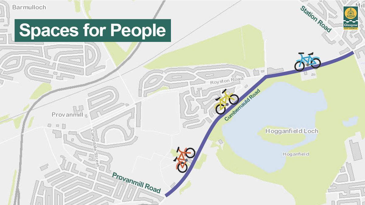 cont'd: Update from  @GlasgowCC Work is starting on Cumbernauld Road’s pop-up cycle lanes, created through our  #SpacesForPeople programme which is providing additional space for physical distancing as lockdown restrictions ease:  http://www.glasgow.gov.uk/26073 