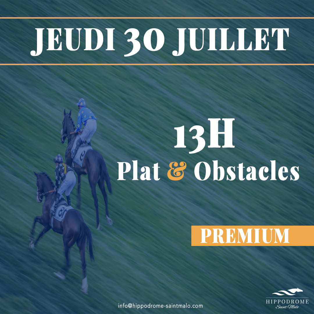 J-7 avant la journée de courses du jeudi 30 juillet 🤩

Au programme, 8 courses PREMIUM de galop avec 5 courses de plat et 3 d'obstacles 🏇

Pensez à réserver votre table au restaurant Le Panoramique : 06.41.84.85.54 🥂🍴

Port du masque obligatoire 😷

À la semaine prochaine 👋