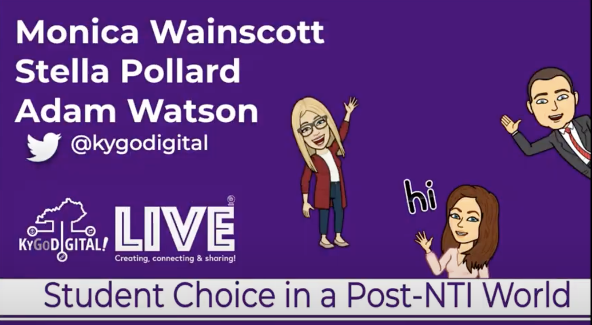 CLDeRossett's tweet photo. Learning so many ways teachers can offer student choice in the first session on Day 2 of #KYGoDigital from #KYDLCs @Wainscott_Tech @watsonedtech @Stella_Pollard! #TogetherWeAreBrilliant https://t.co/xcKOFZeO9t