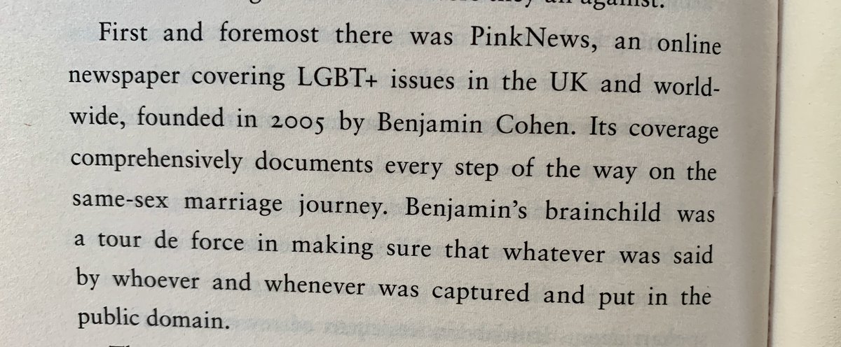 When my friend  @lfeatherstone became Minister for Equalities under  @theresa_may in the Home Office, she was able to use these words to  @PinkNews to help boost her case for the Coalition backing equal marriage. She documented this in her definitive book 'Equal Ever After' (12/22)