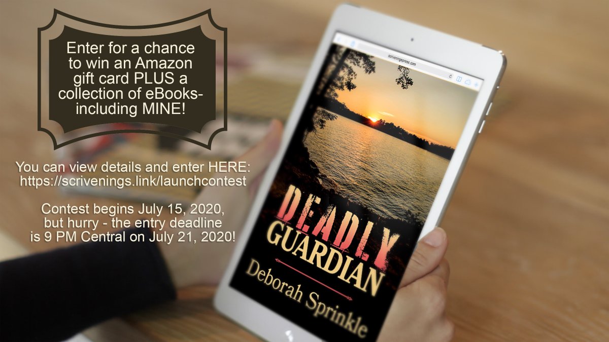debbiejsprinkle's tweet photo. Don't miss your chance to win a $50 Amazon gift card and some great ebooks! #DeadlyGuardian, #ScriveningsPress, #contest, #Amazongiftcard https://t.co/04wHTE3GEa
