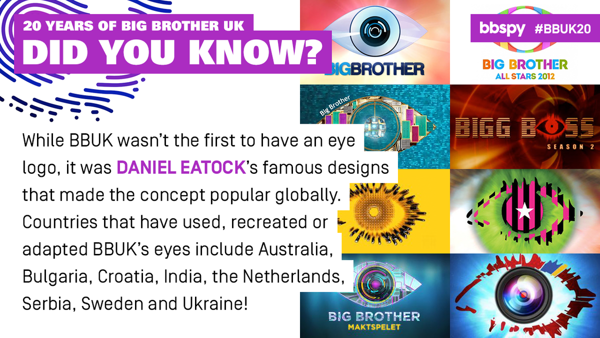 bbspy's tweet photo. The UK was the trendsetter for Big Brother's branding around the world - several countries have adapted our iconic eye logos! #BBUK20 #BBUK #SaveBBUK https://t.co/J6uJ0U1YKV