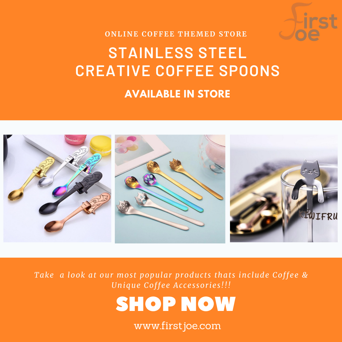 Say Good bye to plain boring white cups and say hello to unique coffee accessories that express who you are.
Take a look at some of our most popular novelty coffee mugs, spoon and more!
Visit our Store: firstjoe.com
#coffee #lover #store #mugs #spoons #accessories